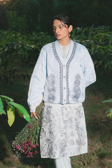 Aab Print and Embroidery Hand Crafted Cardigan (Women)